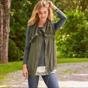 Matilda Jane Olive Green Ambitious You Vest Sz.XS